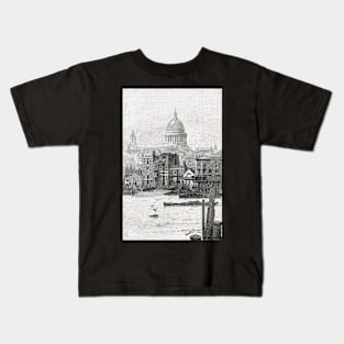 St Paul's from the river in the 19th century Kids T-Shirt